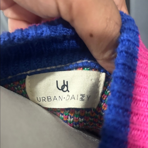 Urban Daizy ButtonUp Cardigan with Pink, Blue, Green & Orange Star Accents - Picture 2 of 5